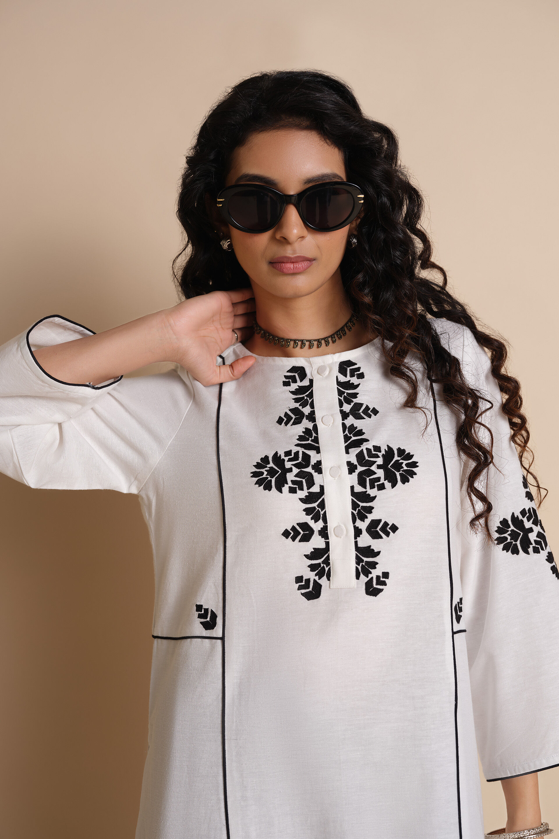 Nazm Sa Kurta, White, image 5